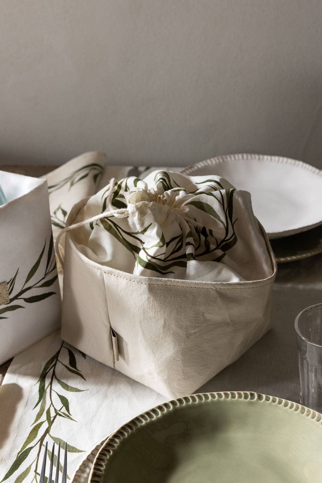 PORTA PANE BREAD STORAGE BAG OLIVA LEAF