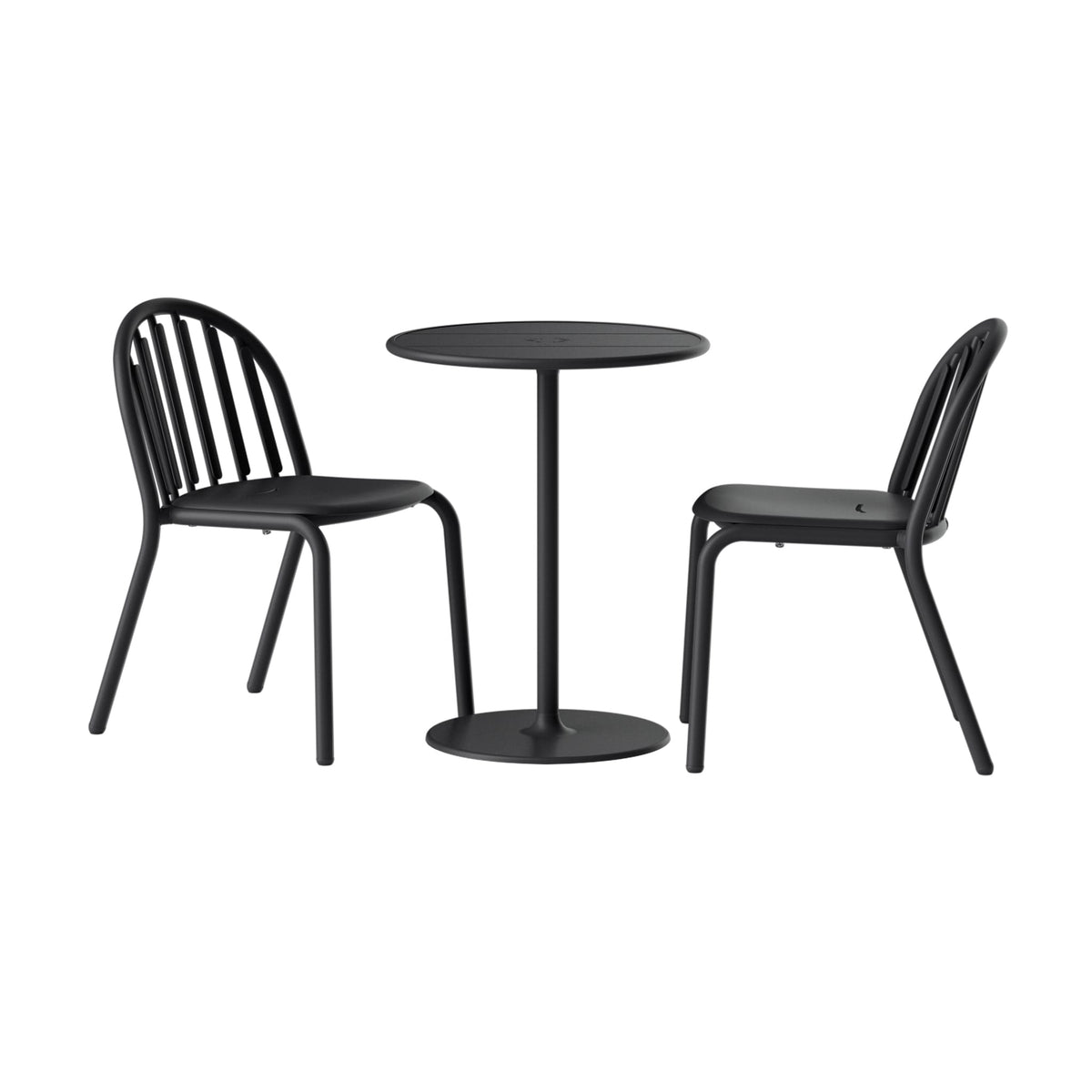 Fred&#39;s Bistro Set by Fatboy in anthracite offering a modern and stylish look with a robust table and chairs, perfect for refined outdoor dining.
