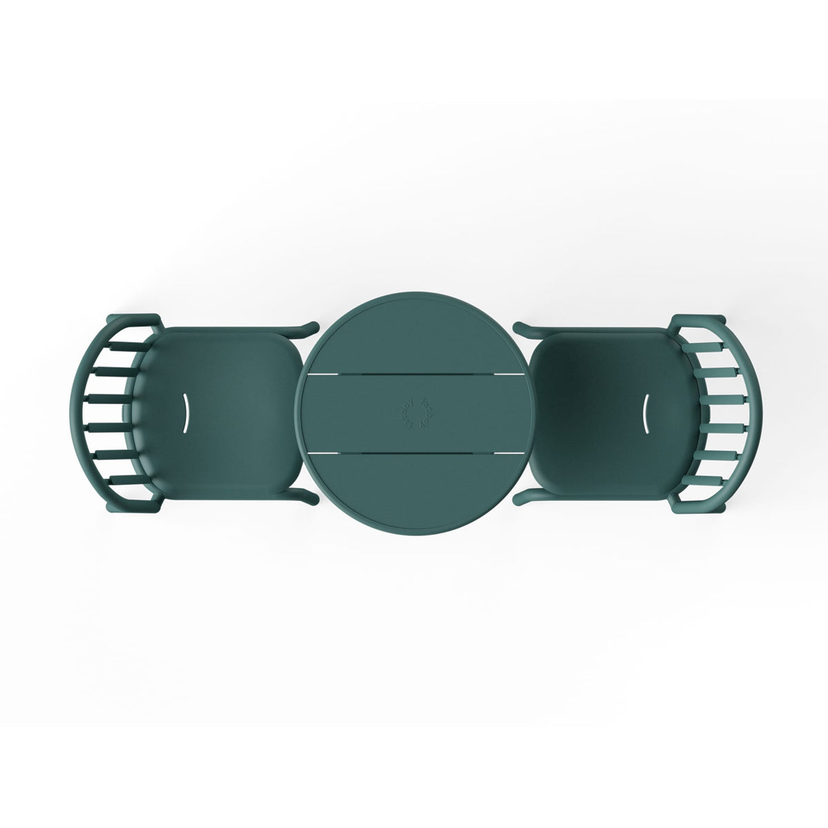Fatboy Fred&#39;s Bistro Set in dark sage showcasing a contemporary design with a sturdy table and chairs, ideal for sophisticated outdoor dining.