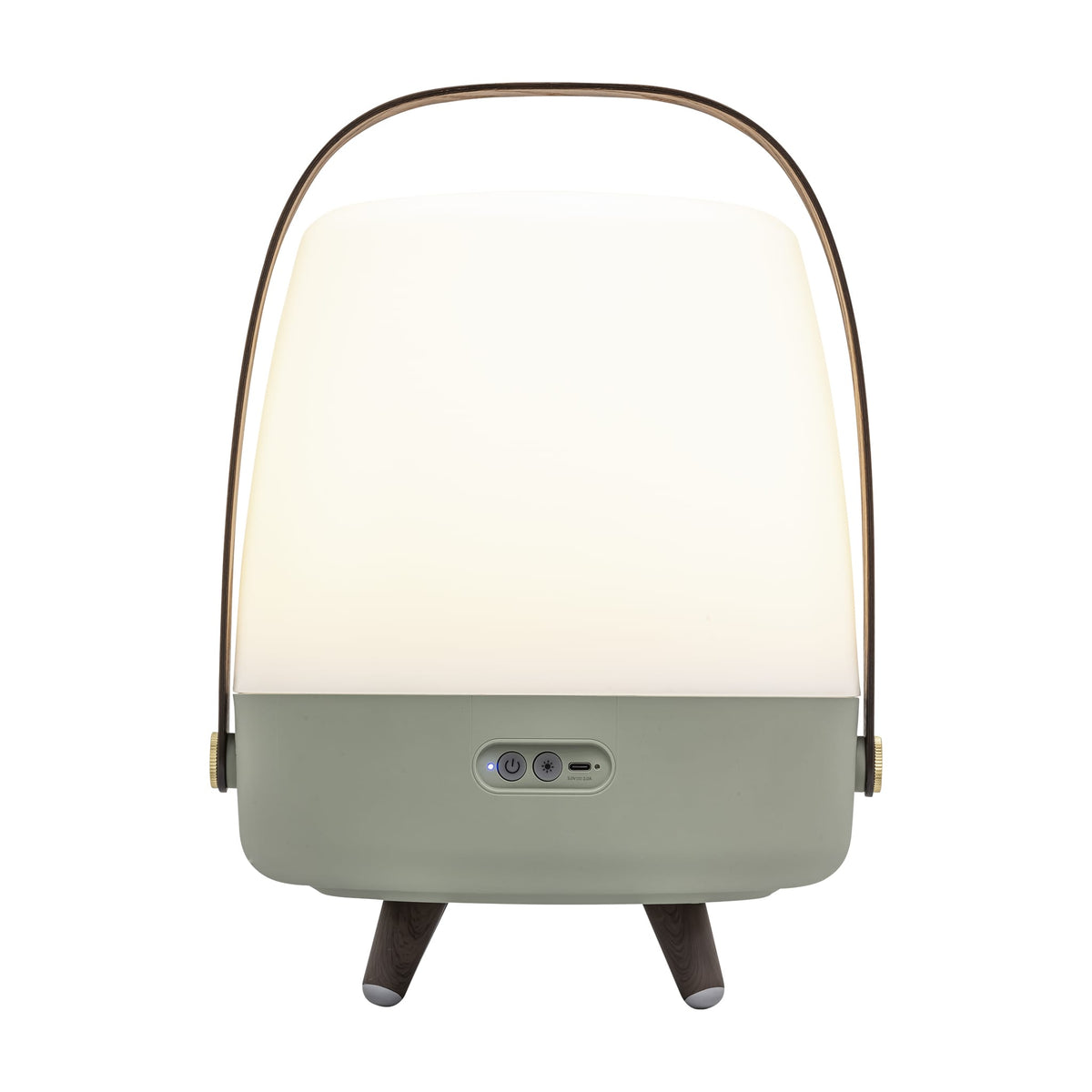 Kooduu Lite-up Play in Petroleum: JBL-powered Bluetooth speaker lamp with warm LED light, wooden handle, and elegant Scandinavian design.