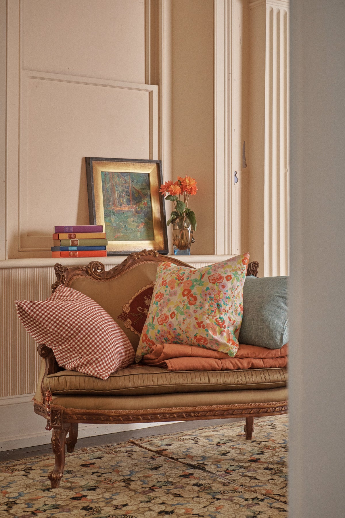 Mulberry Gingham Cushion