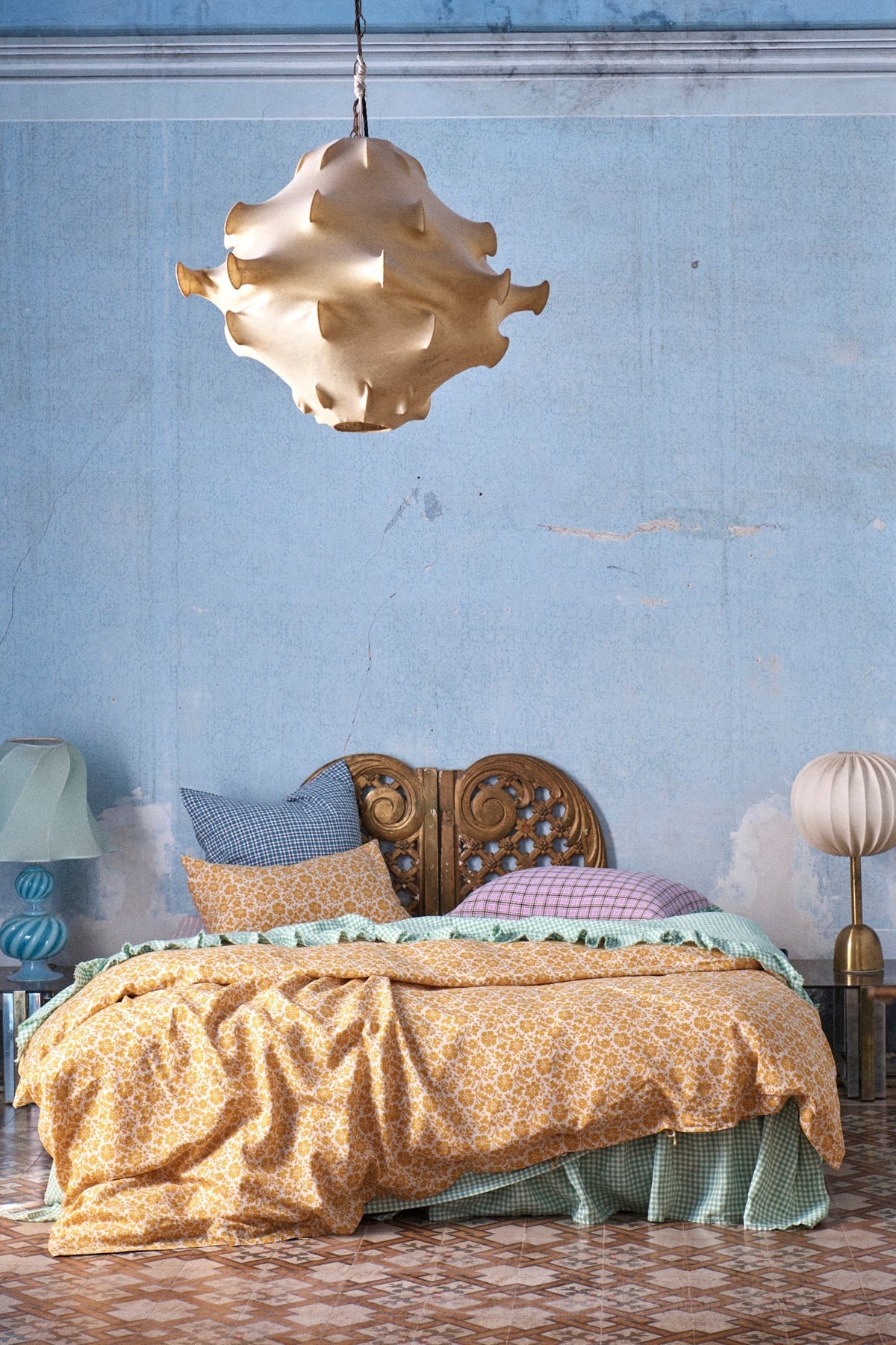 Marmelatta Check Full Ruffle Pillowcase Set