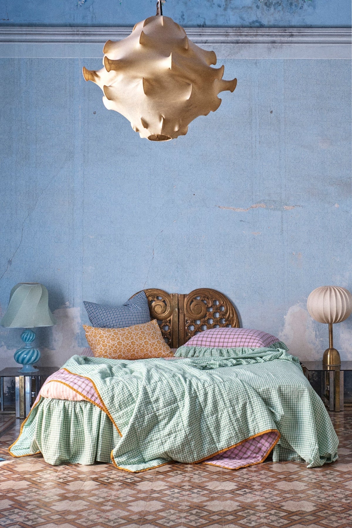 Marmelatta Check Full Ruffle Pillowcase Set