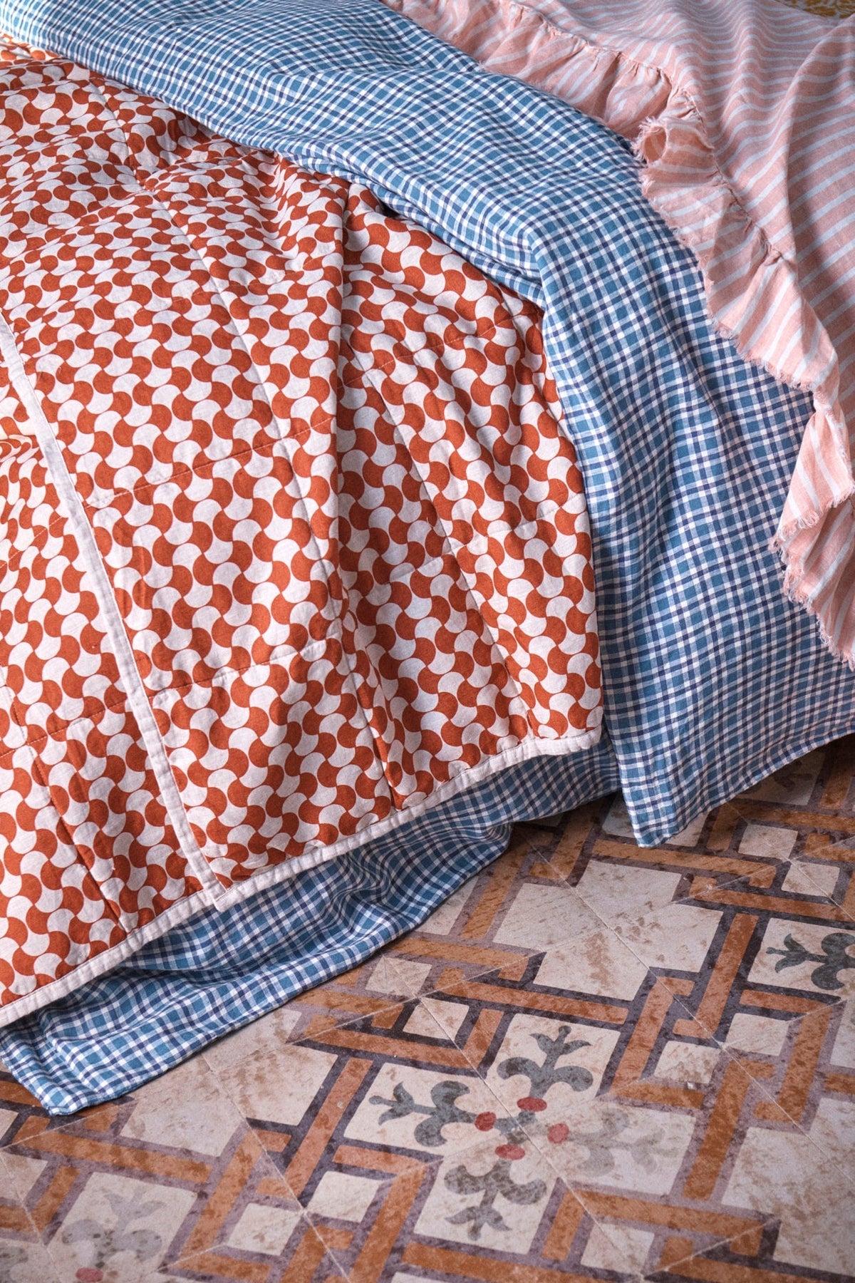 Pesca Stripe Flat Sheet