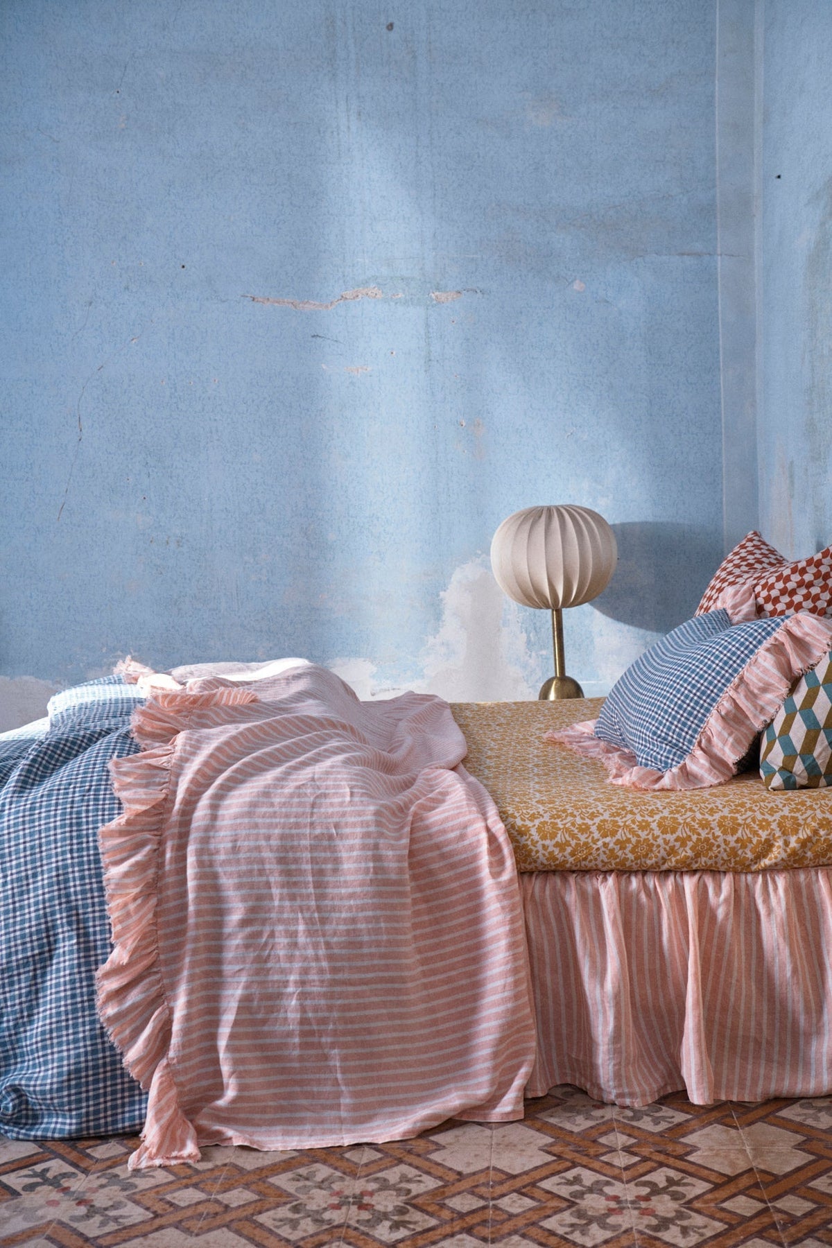 Pesca Stripe Flat Sheet