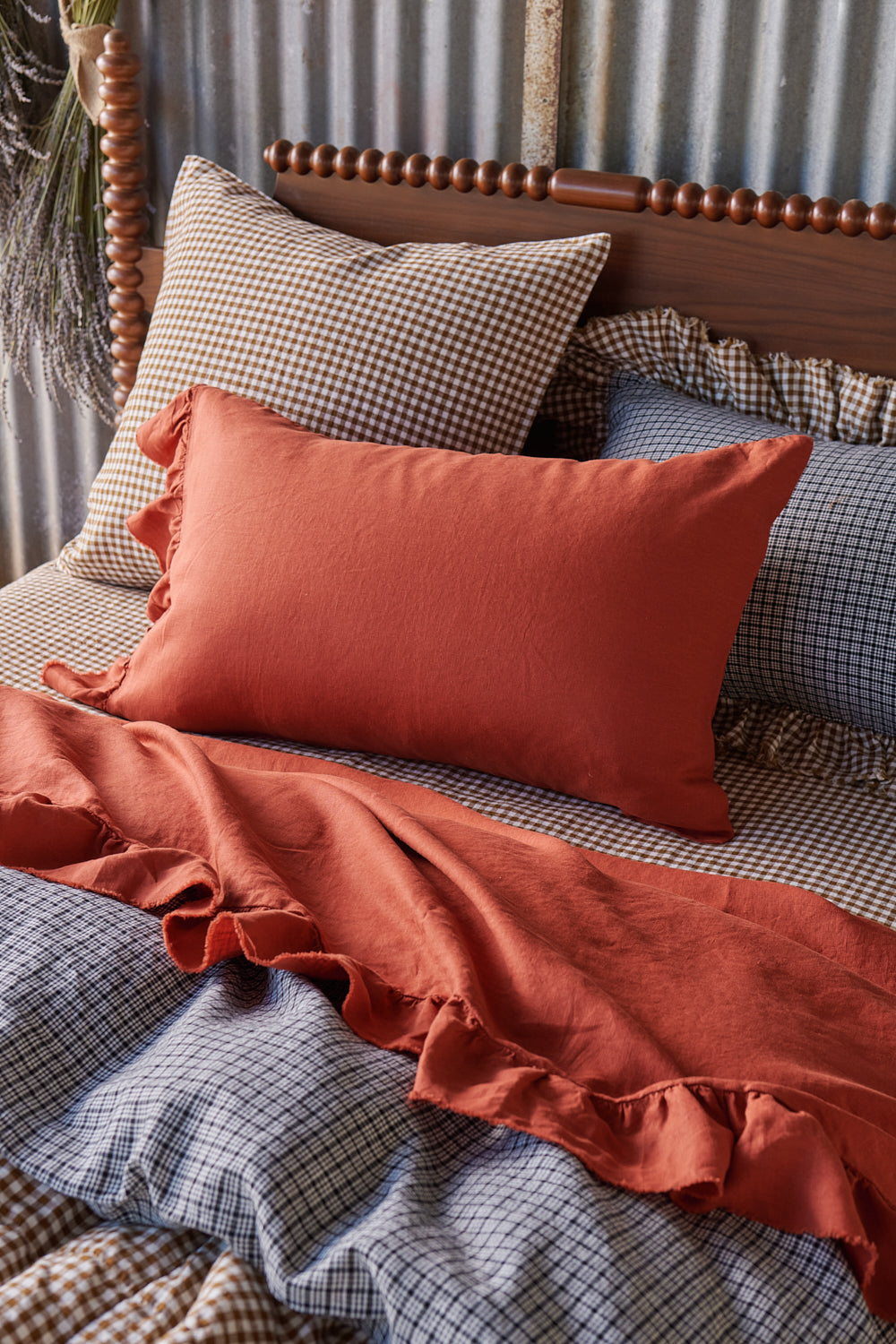 NEW - Gumnut Gingham Fitted Sheet