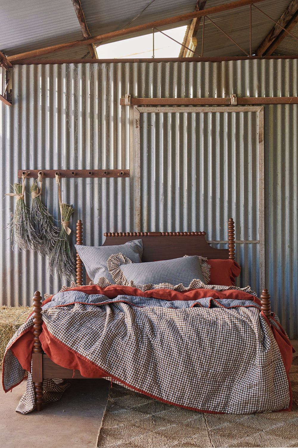 NEW - Gumnut Gingham Flat Sheet