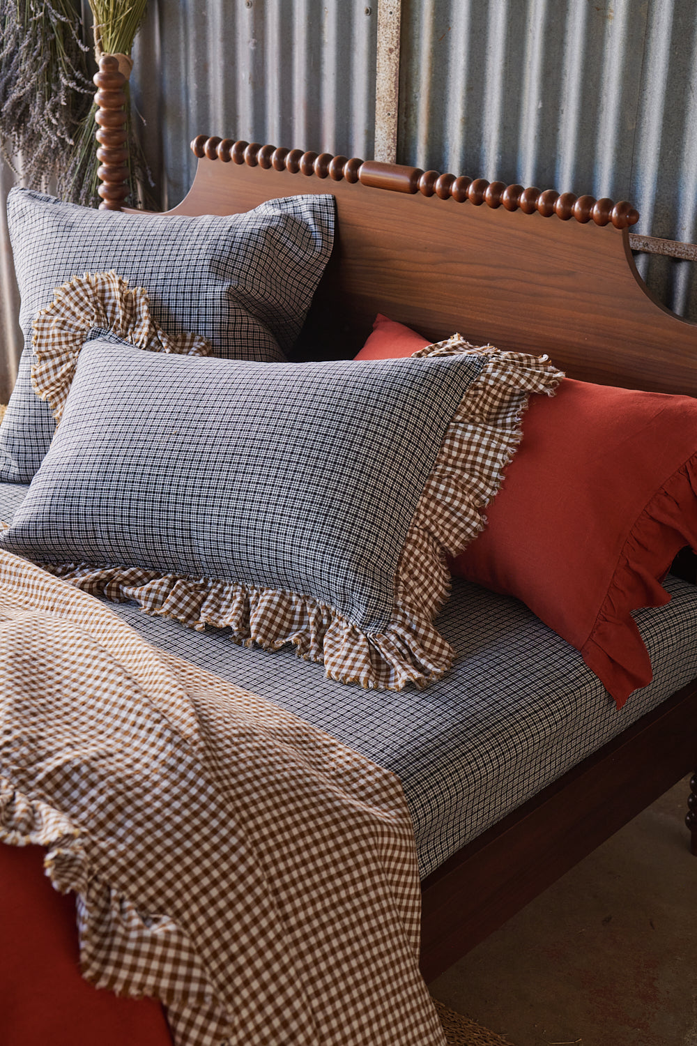 NEW - Gumnut Gingham Flat Sheet