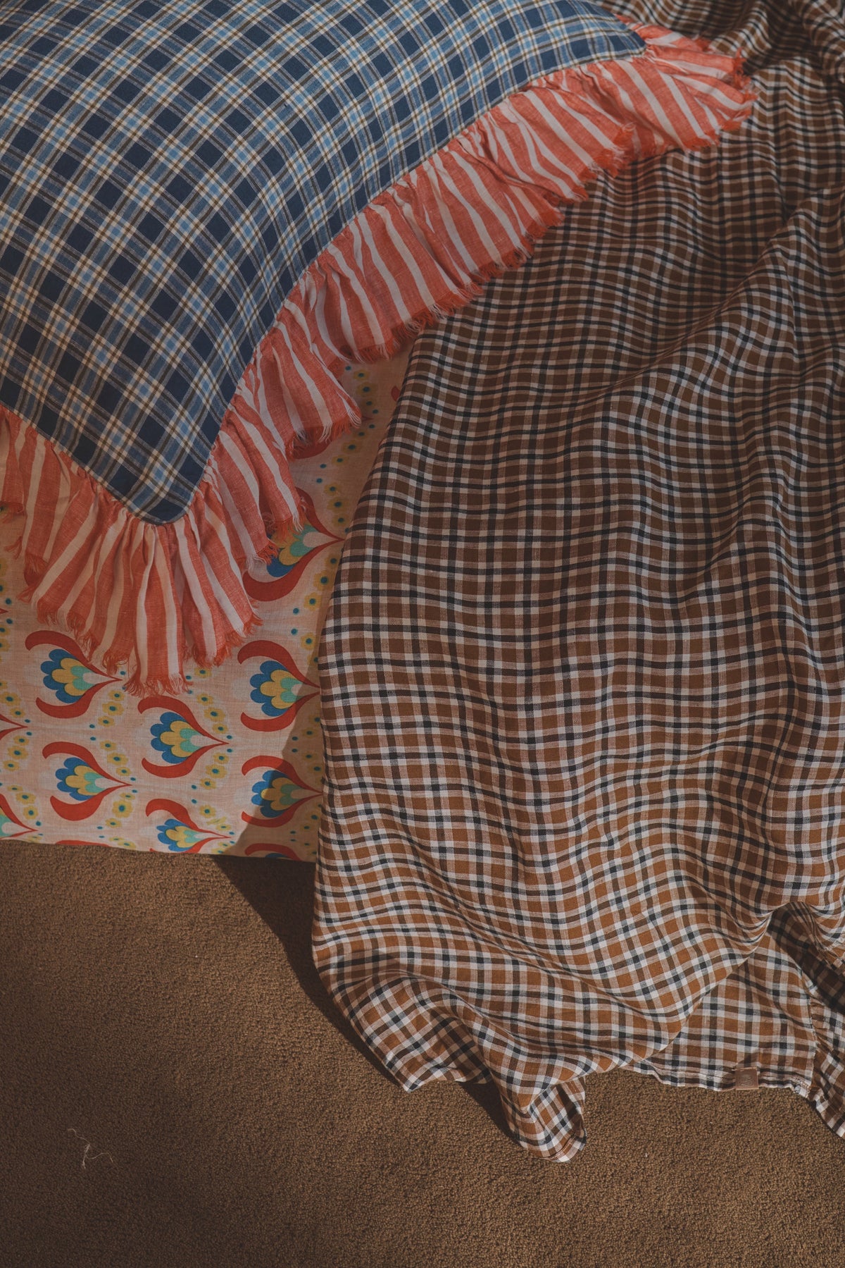 NEW - Sparrows Check Flat Sheet