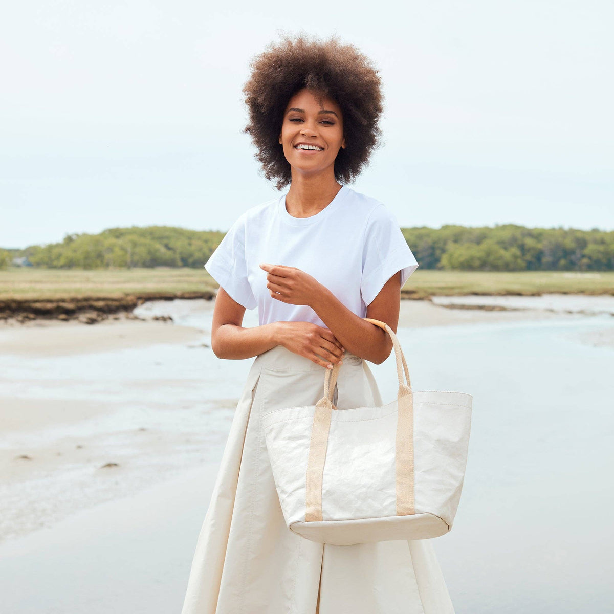 GIULIA CARRYALL TOTE BAG: Mou / Large