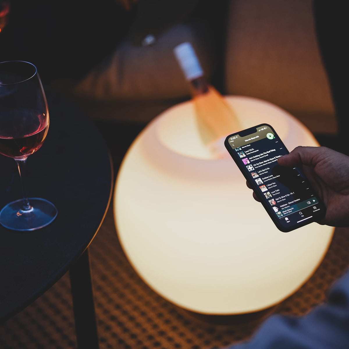 Sphere by Kooduu: innovative home accessory with integrated cooler, 15W speaker, and brass accents for stylish interiors.
